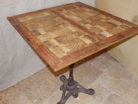 Plateau de table en bois de tonneau